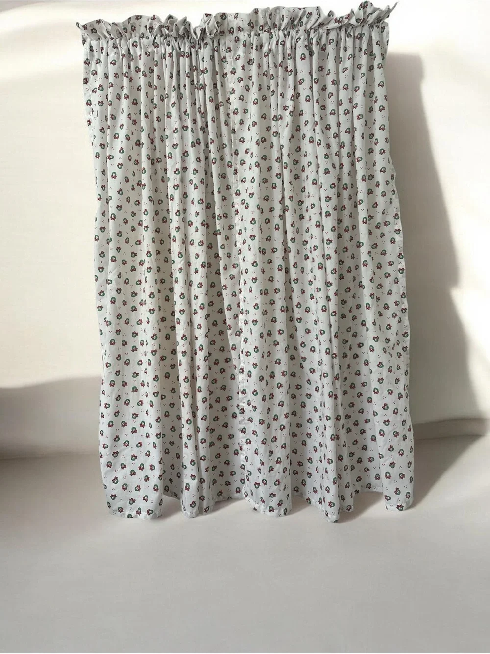 Floral Print Window Curtain Panels christmas panels 45 wide x 48 length handmade